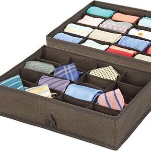 mDesign Large Fabric Dresser Drawer/Closet Storage Organizers Lot of 6
